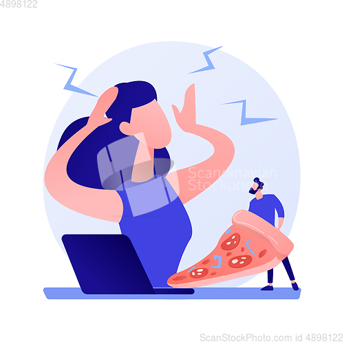 Image of Stress eating vector concept metaphor