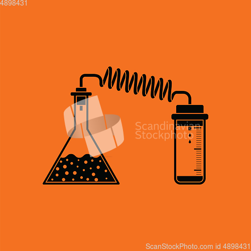 Image of Icon of chemistry reaction with two flask