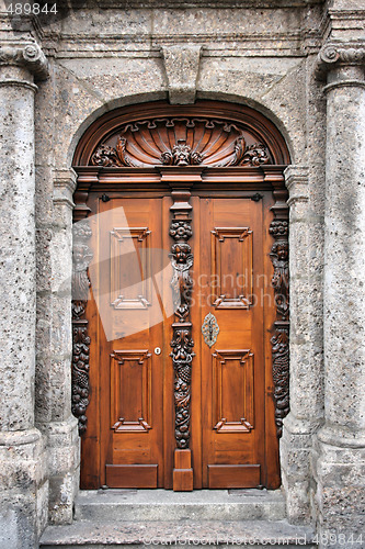 Image of Ornate wooden door
