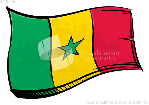Image of Painted Senegal flag waving in wind
