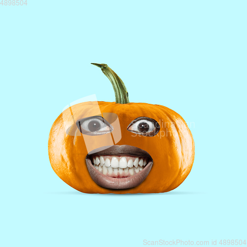 Image of Trendy artwork, modern design. Contemporary art collage. Halloween concept.