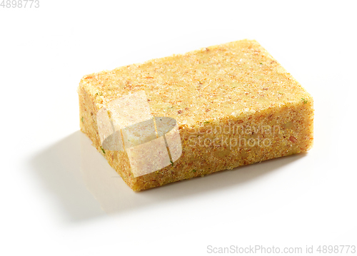 Image of chicken broth cube isolated 