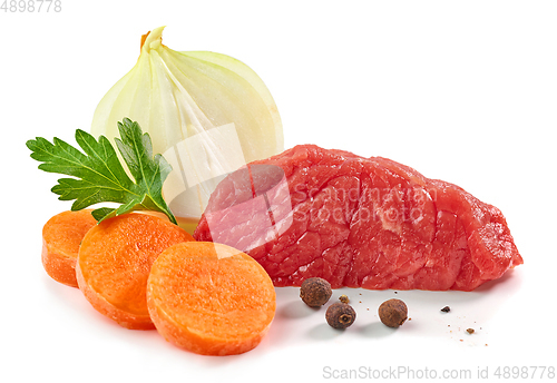 Image of various beef broth ingredients