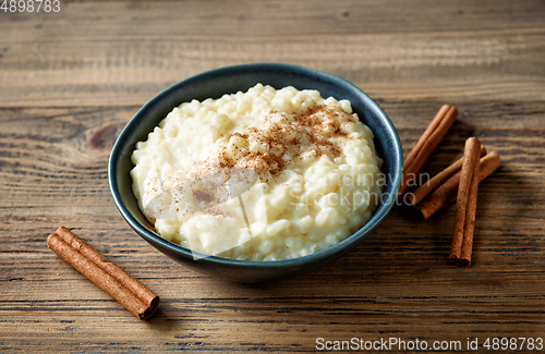 Image of bowl of rice milk pudding