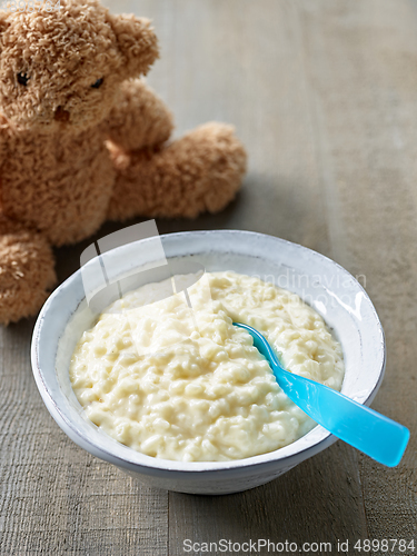 Image of bowl of rice and milk pudding