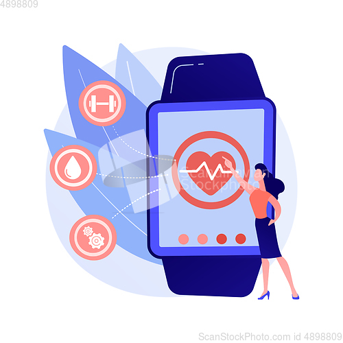 Image of Heart rate on smartwatch vector concept metaphor