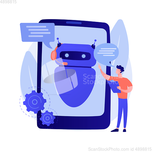 Image of Dialog with chatbot vector concept metaphor