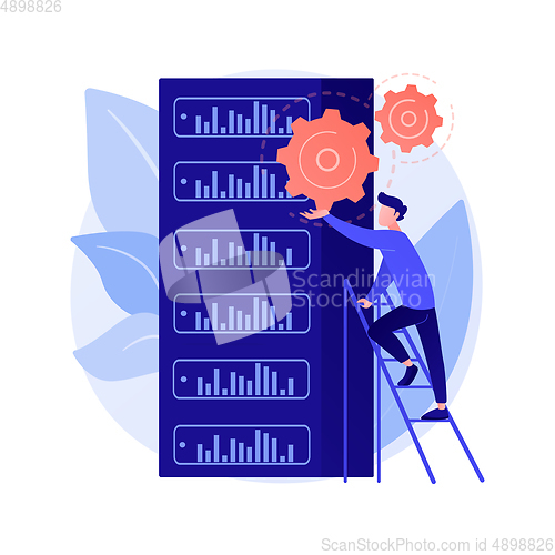 Image of Server hardware maintenance vector concept metaphor