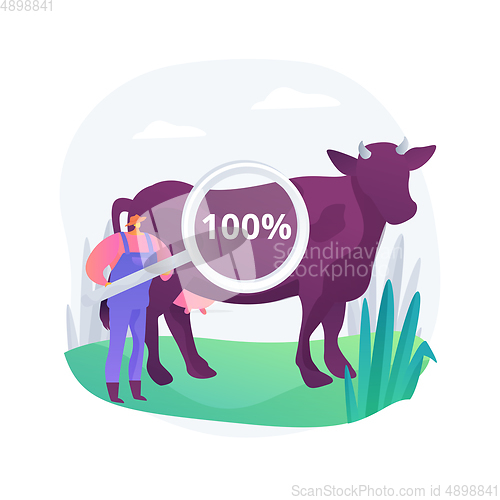 Image of Grass fed beef abstract concept vector illustration.