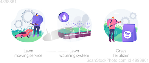 Image of Gardening services abstract concept vector illustrations.