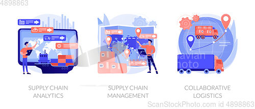 Image of Logistics operations control vector concept metaphors.