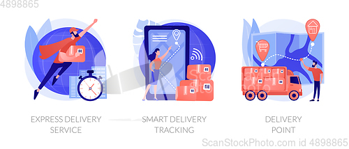 Image of Parcel shipment services abstract concept vector illustrations.