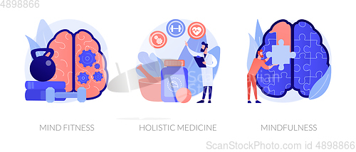 Image of Mental and physical health treatment abstract concept vector illustrations.