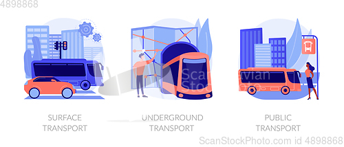 Image of Urban passengers transportation vector concept metaphors.