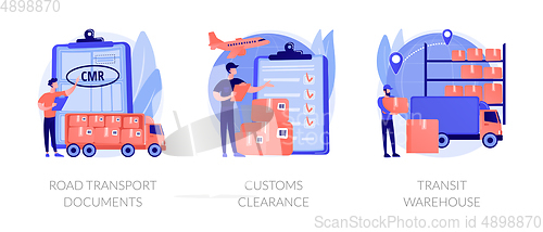 Image of Goods import legal permission abstract concept vector illustrations.