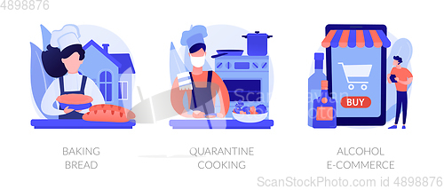 Image of Homemade food and delivery abstract concept vector illustrations.