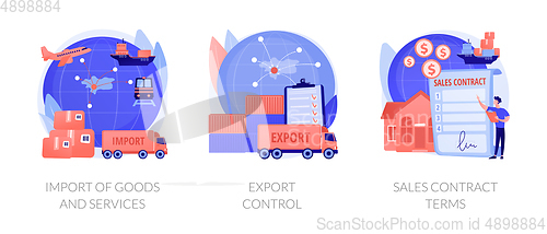 Image of Global trade, distribution and logistics abstract concept vector illustrations.