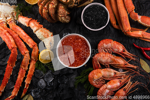 Image of Set of fresh seafood