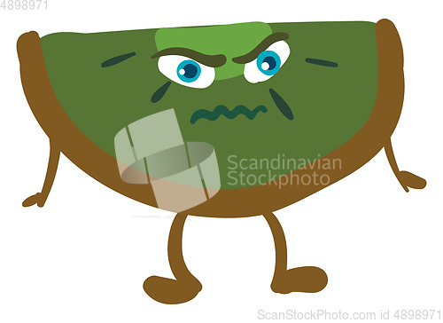Image of Angry Kiwi, vector or color illustration.