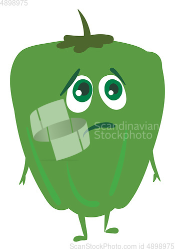 Image of Sad pepper, vector or color illustration.