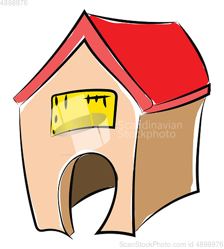 Image of Image of dog house , vector or color illustration.