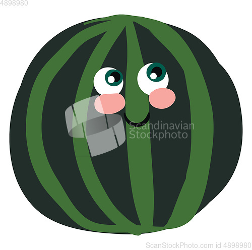 Image of Image of blessed watermelon, vector or color illustration.