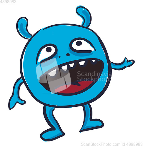 Image of Blue monster, vector or color illustration.