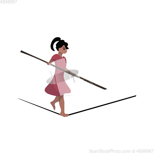 Image of Rope dancer, vector or color illustration.