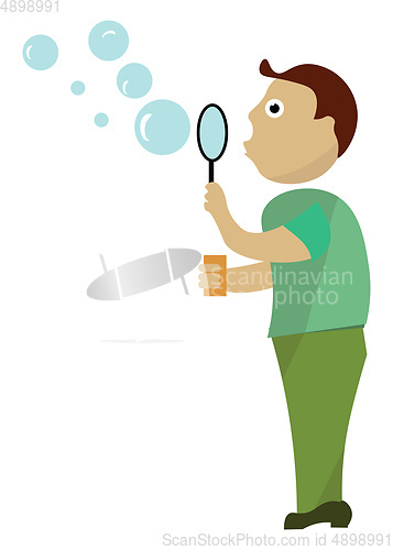 Image of Image of blow bubbles, vector or color illustration.
