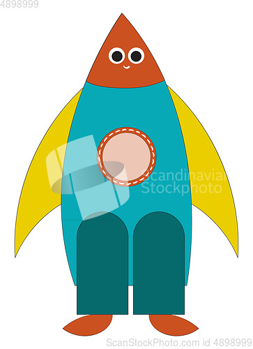 Image of Rocket man, vector or color illustration.