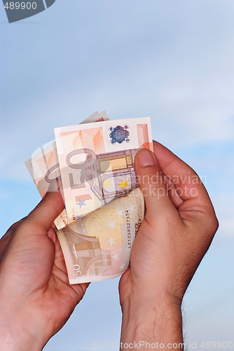 Image of Counting money,clipping path included