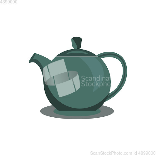 Image of Clipart of a green-colored teapot, vector or color illustration.