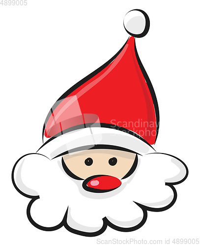 Image of Head of Santa Claus, vector or color illustration.