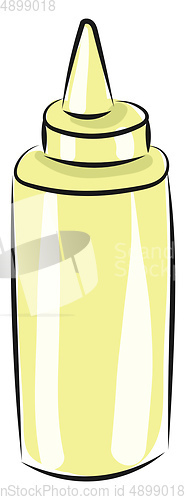 Image of A light yellow colored mayonnaise bottle, vector or color illust