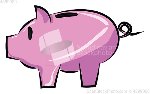 Image of Image of cashbox - piggy bank, vector or color illustration.