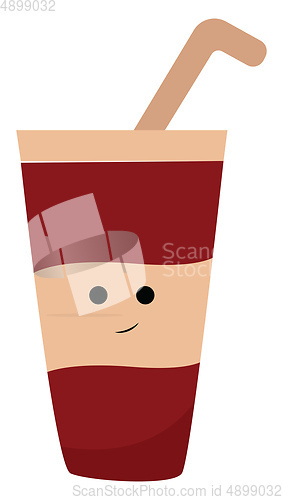 Image of A smiling juice glass, vector or color illustration.