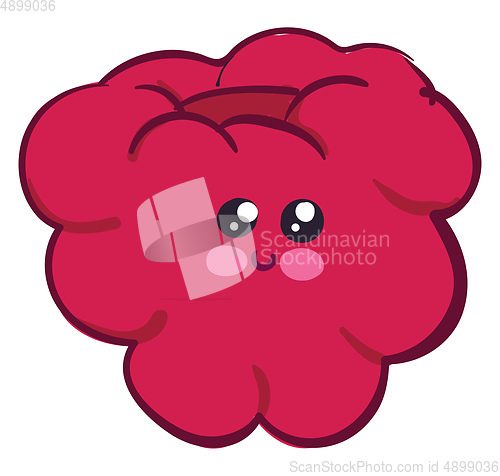 Image of Image of cute raspberry shaped angel, vector or color illustrati