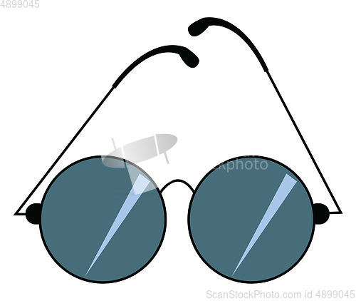 Image of Image of blue sunglass, vector or color illustration.