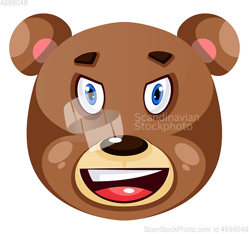 Image of Bear is feeling irritated, illustration, vector on white backgro