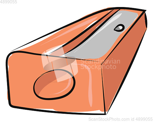 Image of Sharpener with perspective, vector or color illustration.