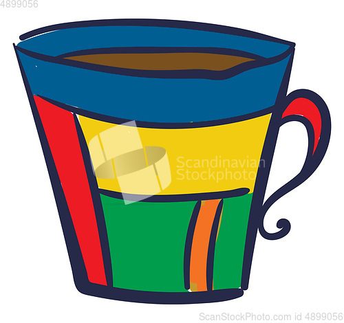 Image of A multi color cup, vector or color illustration.