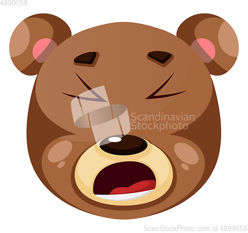 Image of Bear is feeling fed up, , illustration, vector on white backgrou