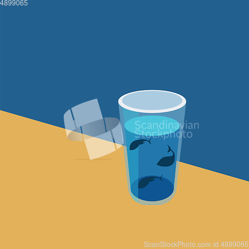 Image of Image of cup of water - glass of water, vector or color illustra