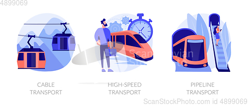 Image of Long distance passenger vehicles vector concept metaphors.