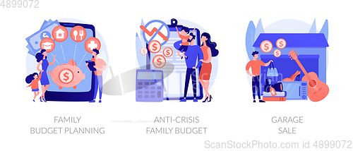 Image of Family budget planning abstract concept vector illustrations.