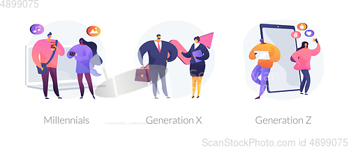 Image of Generational change abstract concept vector illustrations.