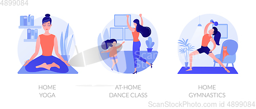 Image of Stay active amid quarantine abstract concept vector illustrations.