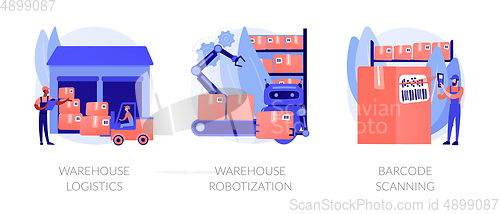 Image of Manufacture management and modern technology implementation abstract concept vector illustrations.