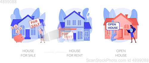 Image of Real estate agent service abstract concept vector illustrations.