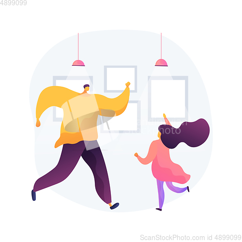 Image of At-home dance class abstract concept vector illustration.